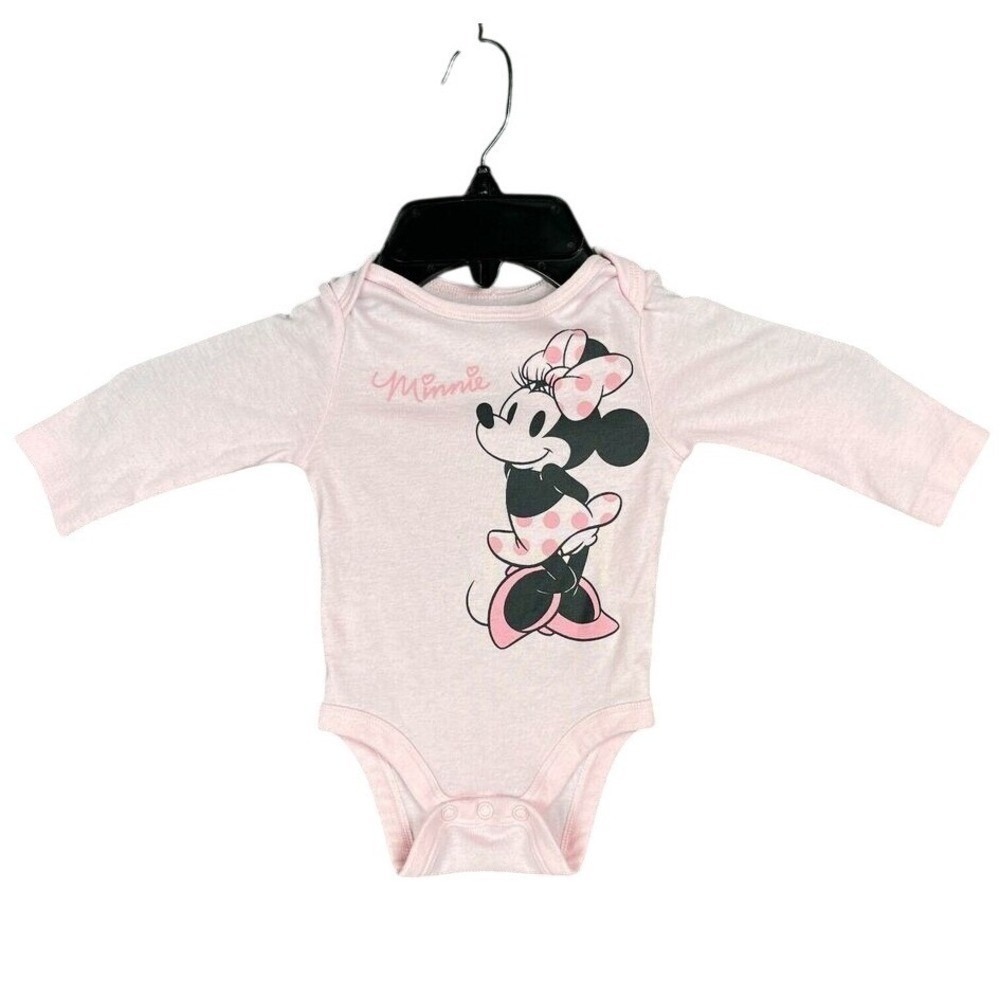 Disney Jumping Beans Bodysuit Baby G 6M Minnie Mouse Polka Dot Pink Casual Wear